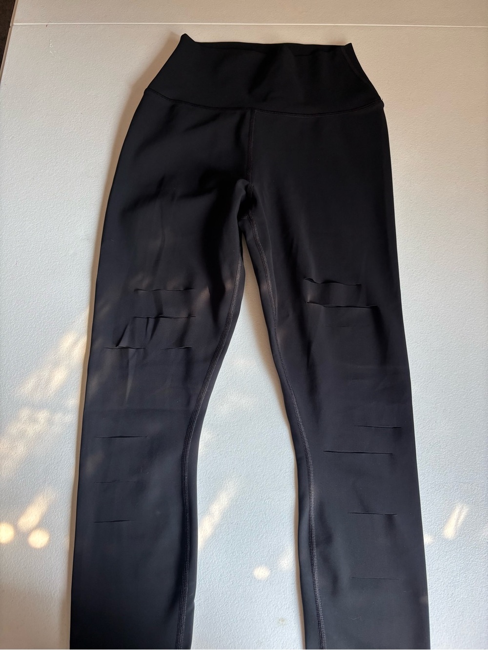 ALO Yoga Black High-Rise Slit Leggings